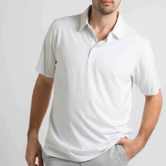 American Heritage White 4-way Stretch Performance Polo - Picture 1 of 2